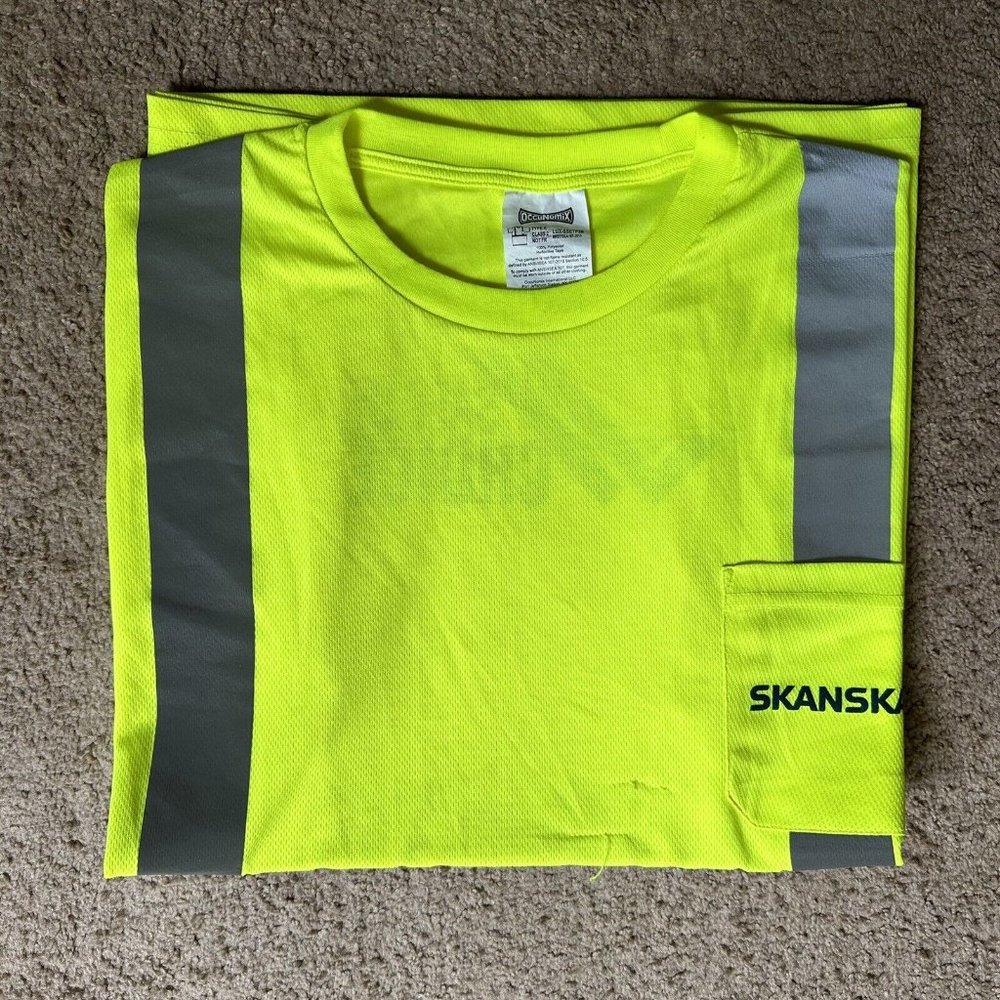 OccuNomix Shirt Mens 2X Yellow LUX-SSETP2B Class 2 Hi Visibility Short Sleeve - Picture 13 of 13